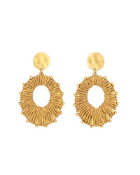 Natural Radiance Drop Earrings displayed on white background – Dauplaise Jewelry