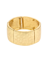 Gold-Tone Textured Stretch Bracelet displayed on white background – Dauplaise Jewelry