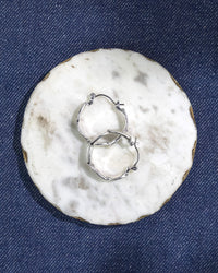 Textured Silver-Tone Hoop Earrings