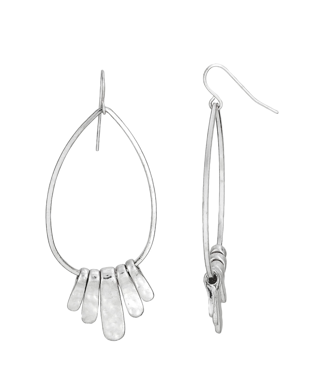 Pear-Shaped Drop Earrings displayed on white background – Dauplaise Jewelry