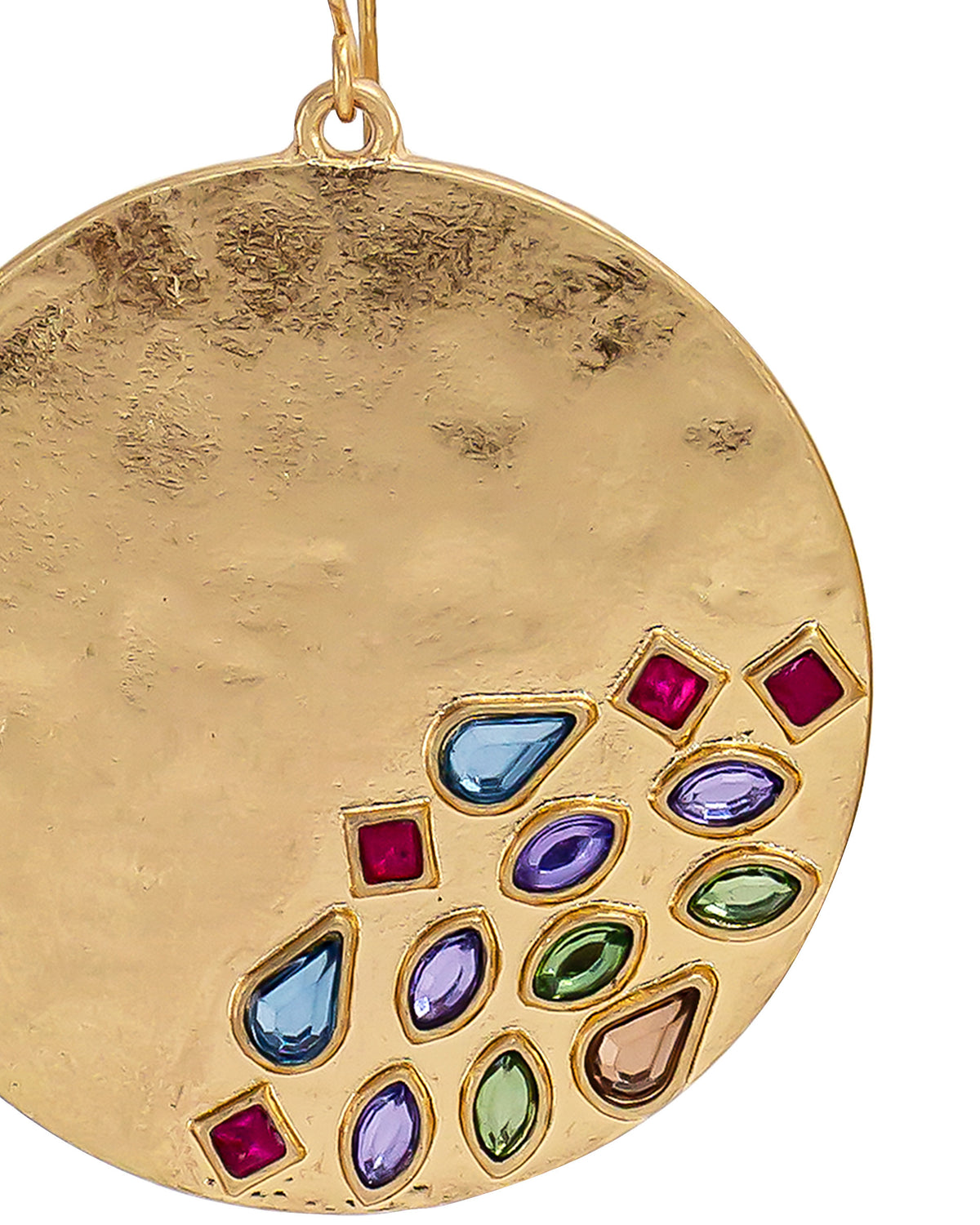Colorful multi‑stone drop earrings with gold-tone posts – Dauplaise Jewelry