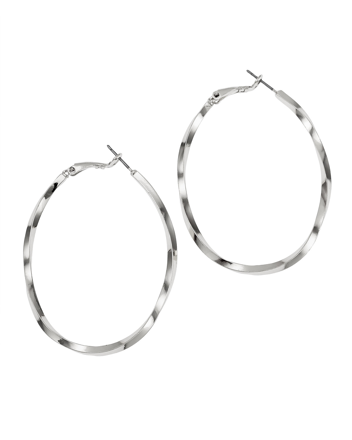 Twisted Hoop Earrings displayed on white background – Dauplaise Jewelry