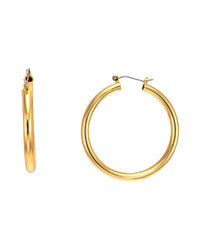 Classic medium-sized gold-tone hoop earrings – Dauplaise Jewelry