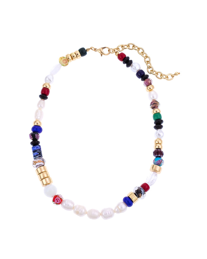 Eclectic Necklace displayed on white background – Dauplaise Jewelry
