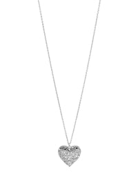 Silver-tone filigree heart pendant on fine chain – Dauplaise Jewelry