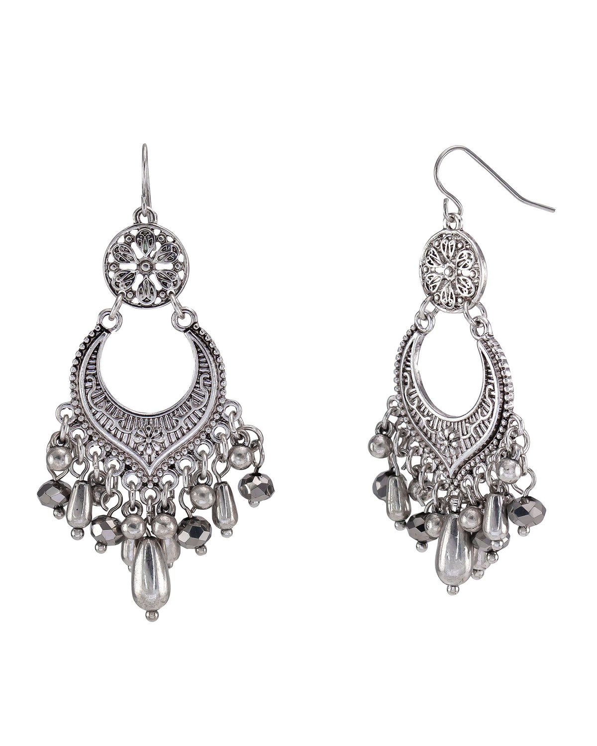 Chandelier Drop Earrings displayed on white background – Dauplaise Jewelry