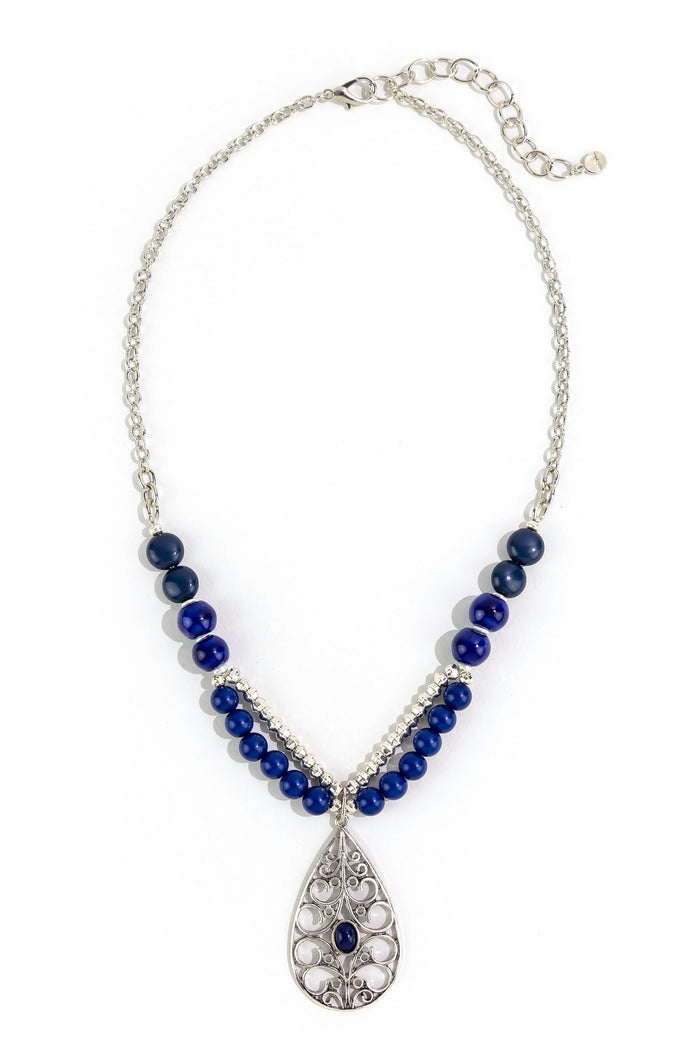 Ruby Rd. - Blue Teardrop Necklace