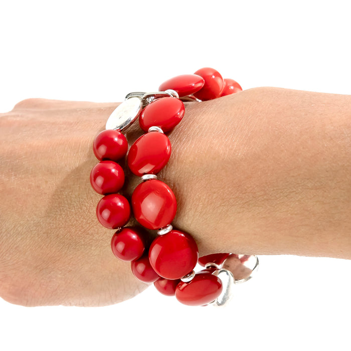 Ruby Rd. - Red Two Row Stretch Bracelet