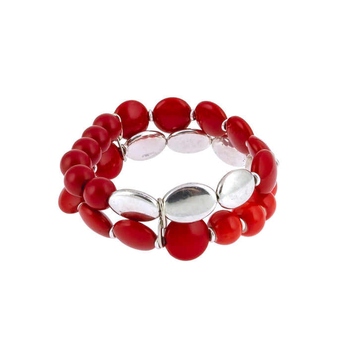 Ruby Rd. - Red Two Row Stretch Bracelet