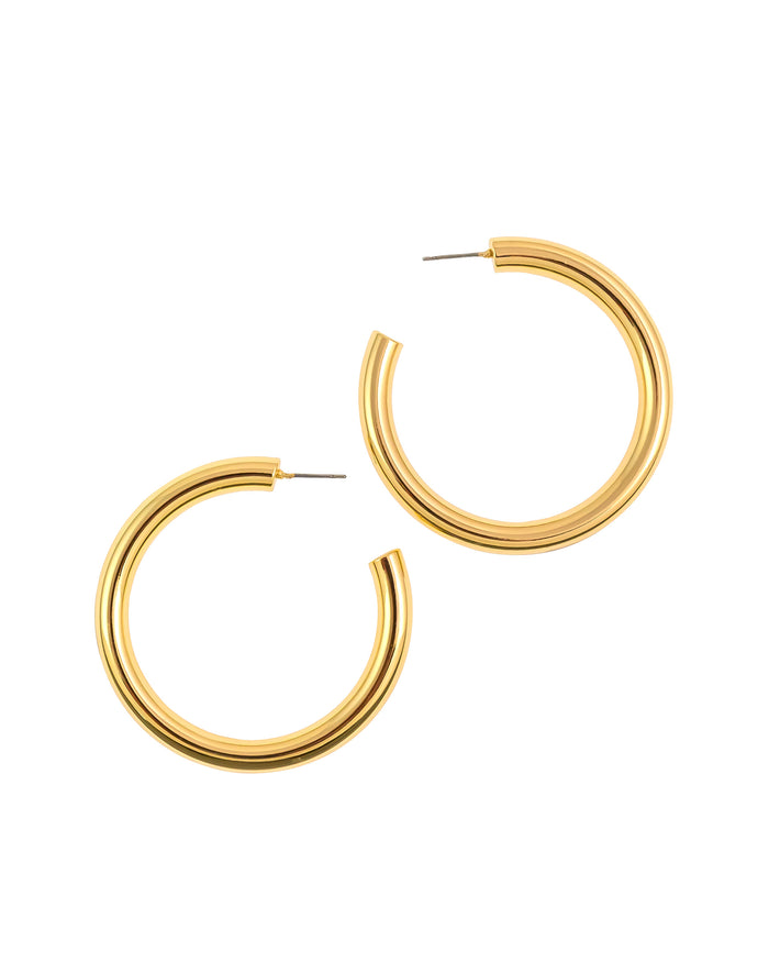 Sydney's Gold Hoop displayed on white background – Dauplaise Jewelry