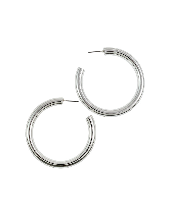 Sydney's Silver Hoop displayed on white background – Dauplaise Jewelry