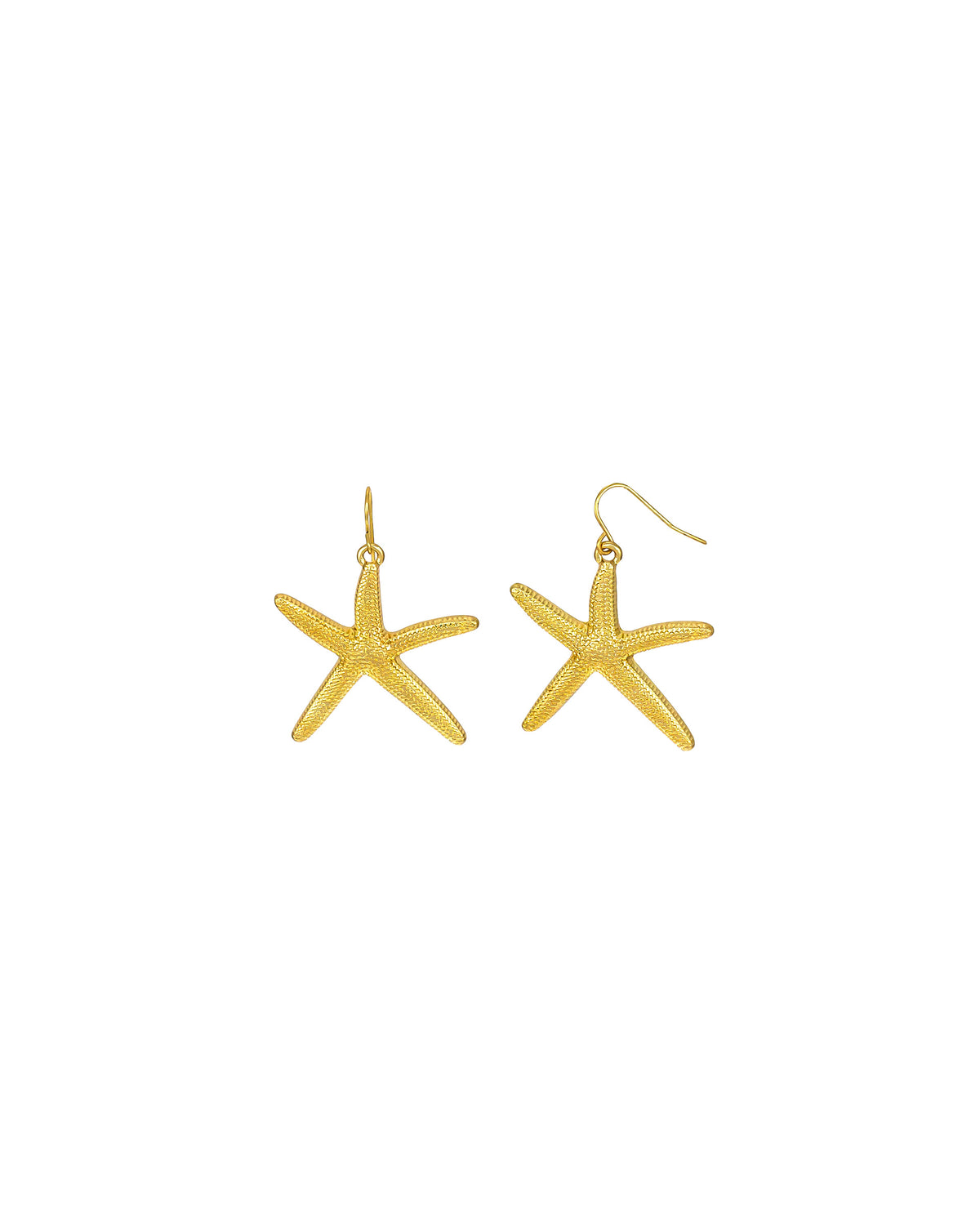 Star Fish Drop Earrings displayed on white background – Dauplaise Jewelry