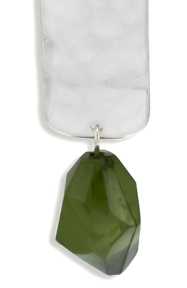 Dauplaise Jewelry - Green Stone Drop Earrings