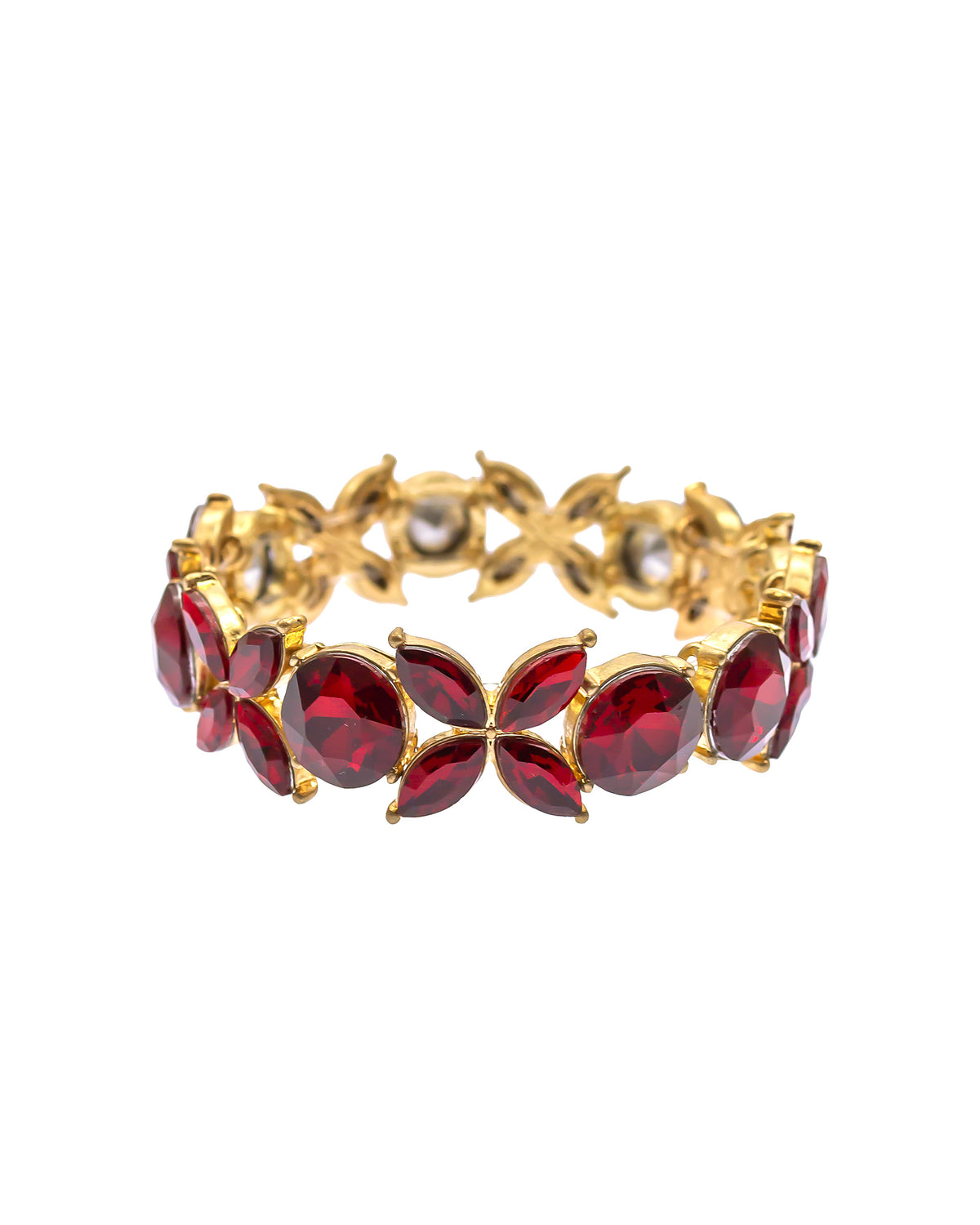 Red Stone Bracelet displayed on white background – Dauplaise Jewelry