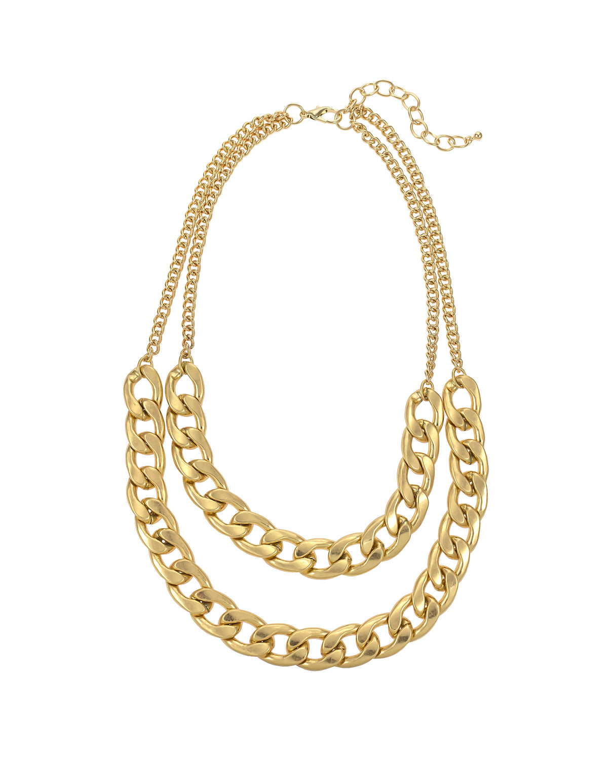 Gold Link Necklace displayed on white background – Dauplaise Jewelry