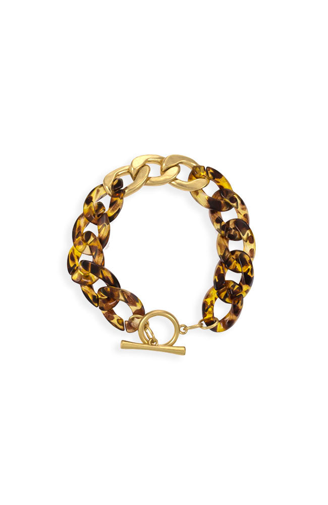 Dauplaise Jewelry - Tortoise-Print Link Bracelet
