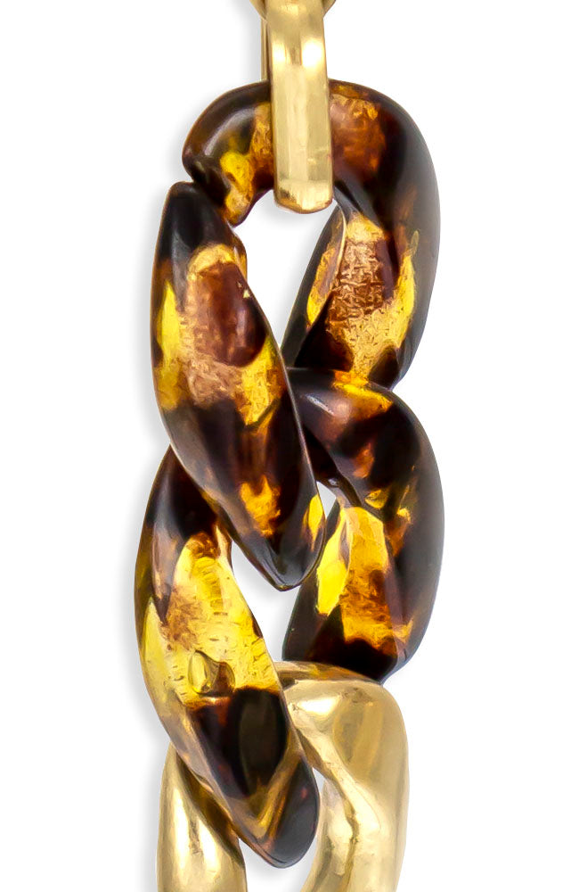 Dauplaise Jewelry - Tortoise-Print Link Drop Earrings
