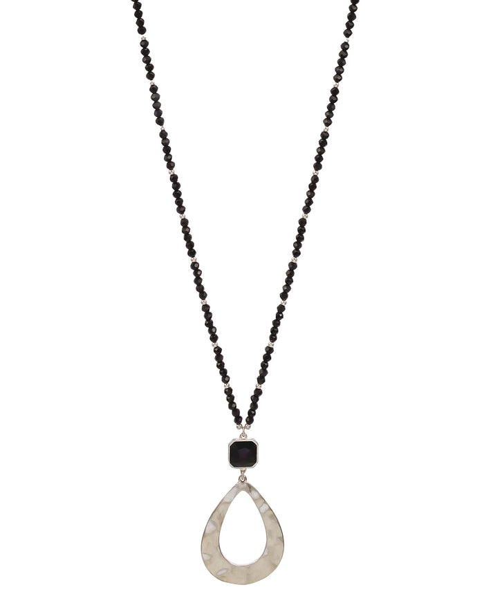 Long Pendant Necklace displayed on white background – Dauplaise Jewelry