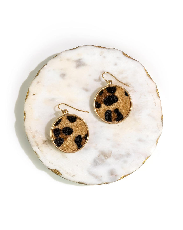 Dauplaise Jewelry - Animal Disc Earrings