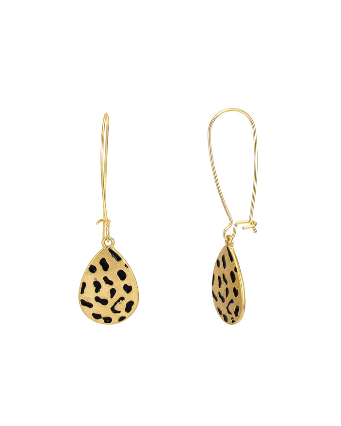 Dauplaise Jewelry - Leopard-Printed Teardrop Earrings