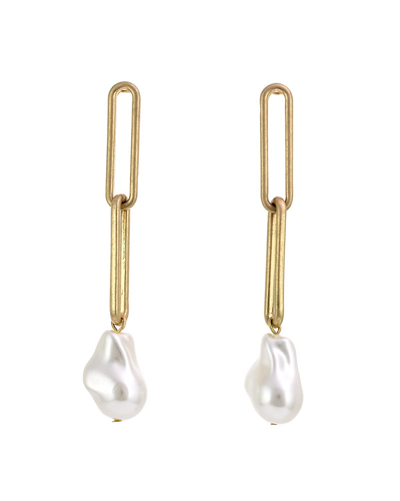 Dauplaise Jewelry - Linear Pearl Statement Earrings