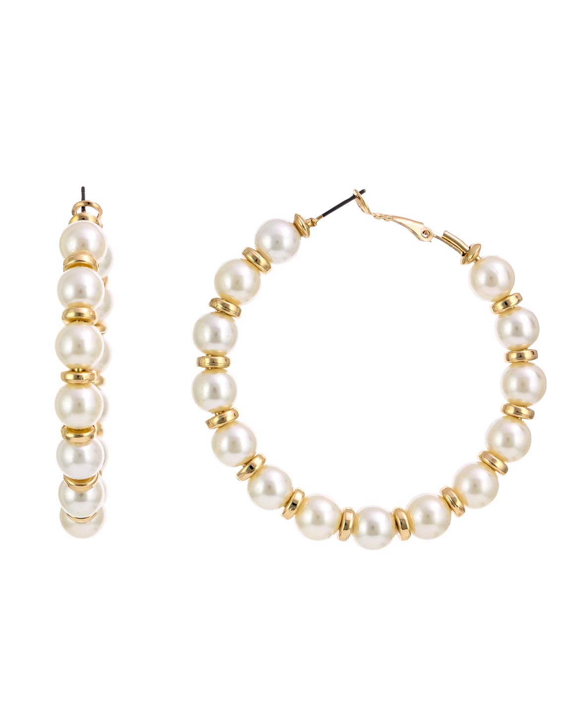 Dauplaise Jewelry - Pearl Hoop Statement Earrings