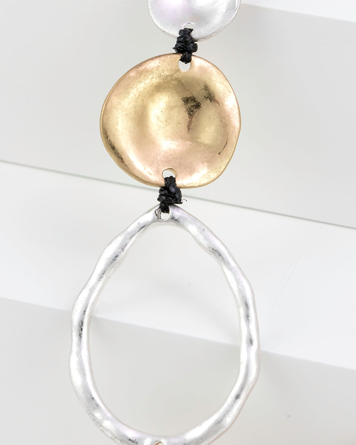 Two-tone metal open-link long necklace – Dauplaise Jewelry