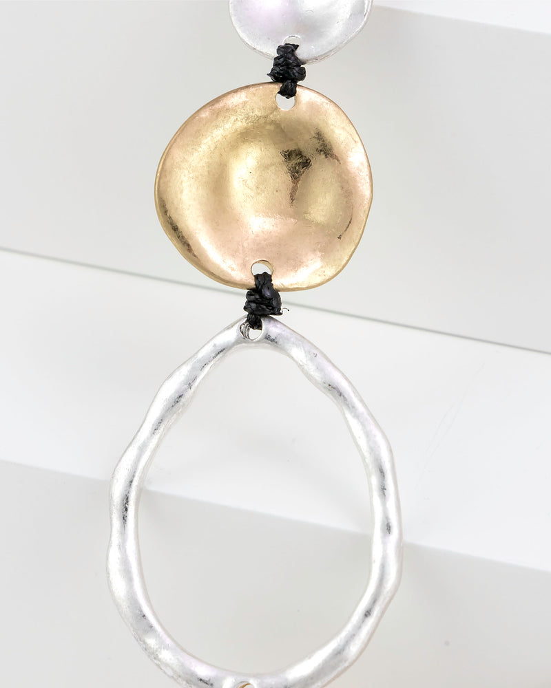 Two-tone metal open-link long necklace – Dauplaise Jewelry