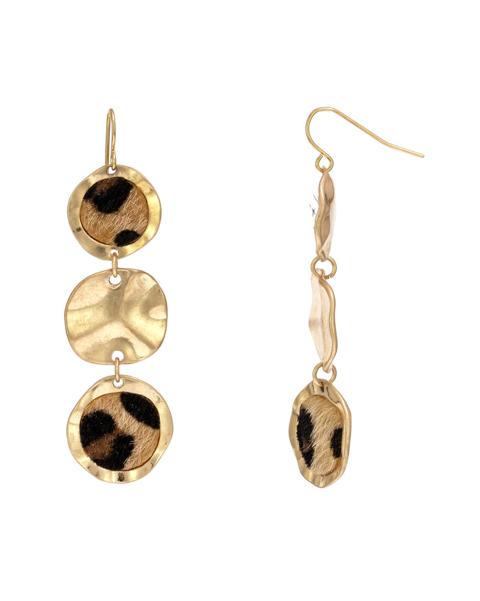 Dauplaise Jewelry - Leopard Lure Tri-Drop Earrings