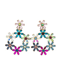Dauplaise Jewelry - Garden Glamour: Multi-Colored Glass Stone Earrings