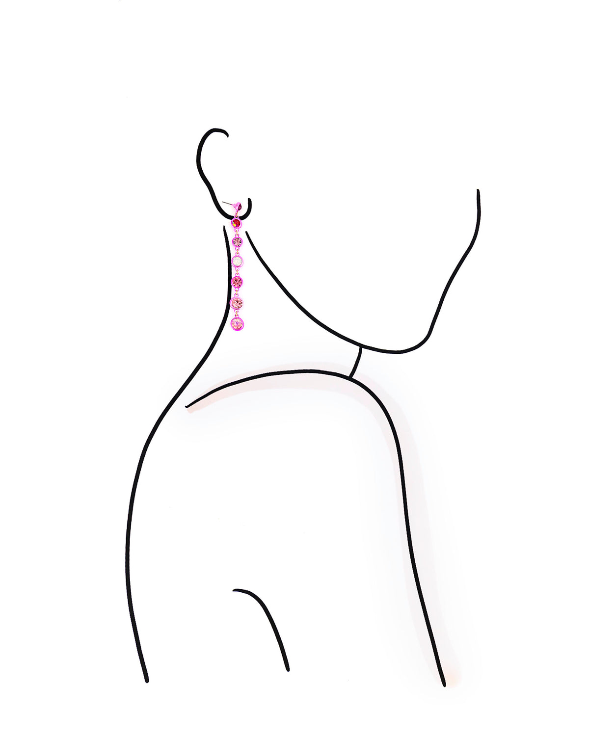 Pink embellishment earrings on a white background