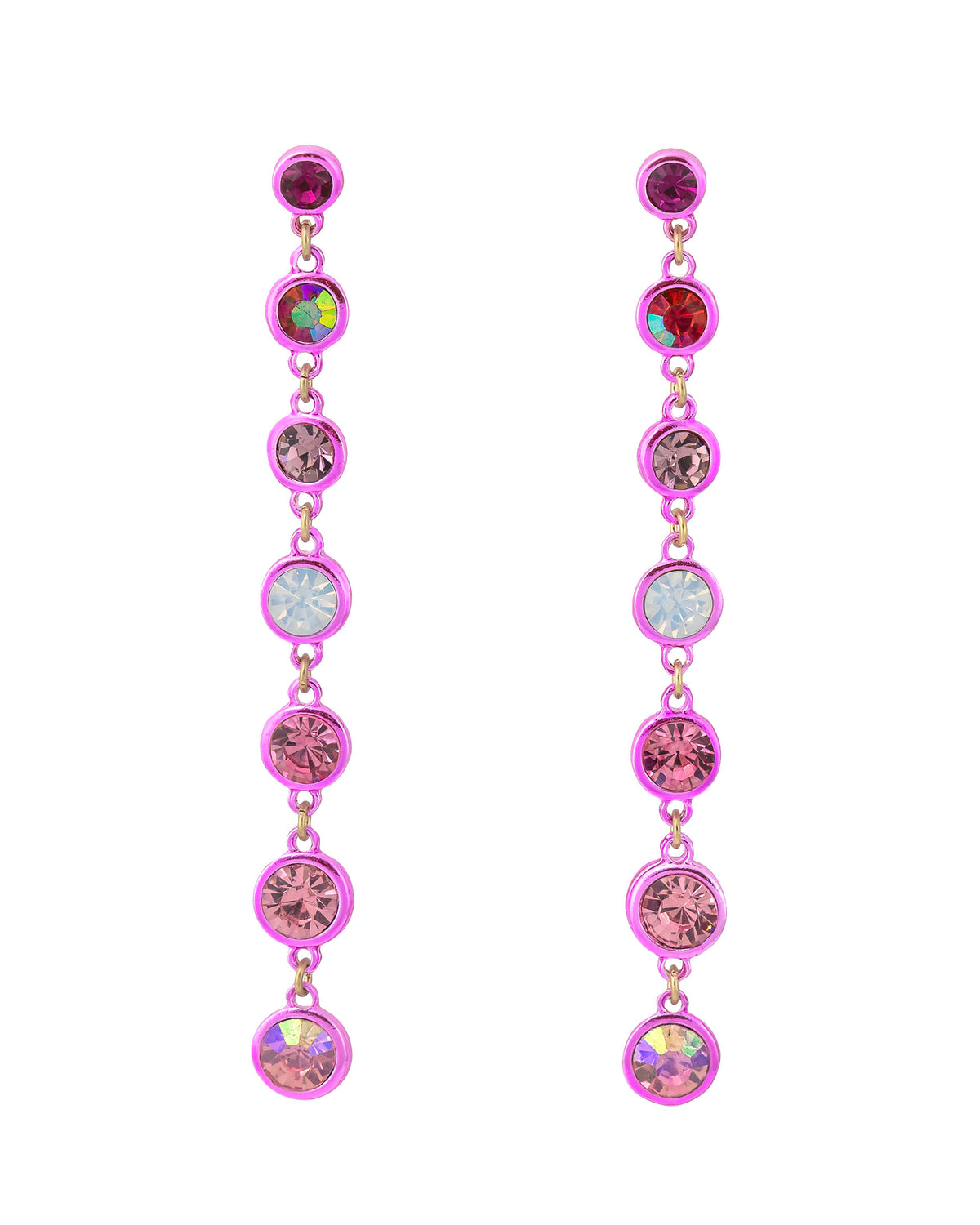 Dauplaise Jewelry - Enchanting Metallic Pink Anodized Linear Earrings