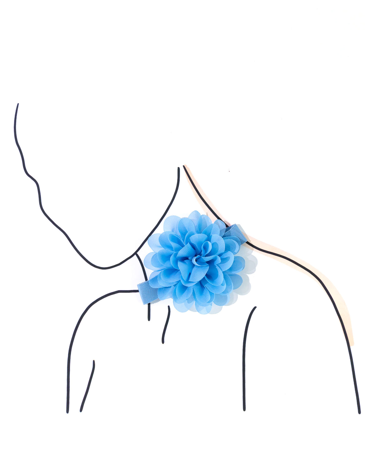 Sydney's Soft Blue Chiffon Flower Choker