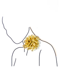 Sydney's Metallic Gold Chiffon Flower Choker