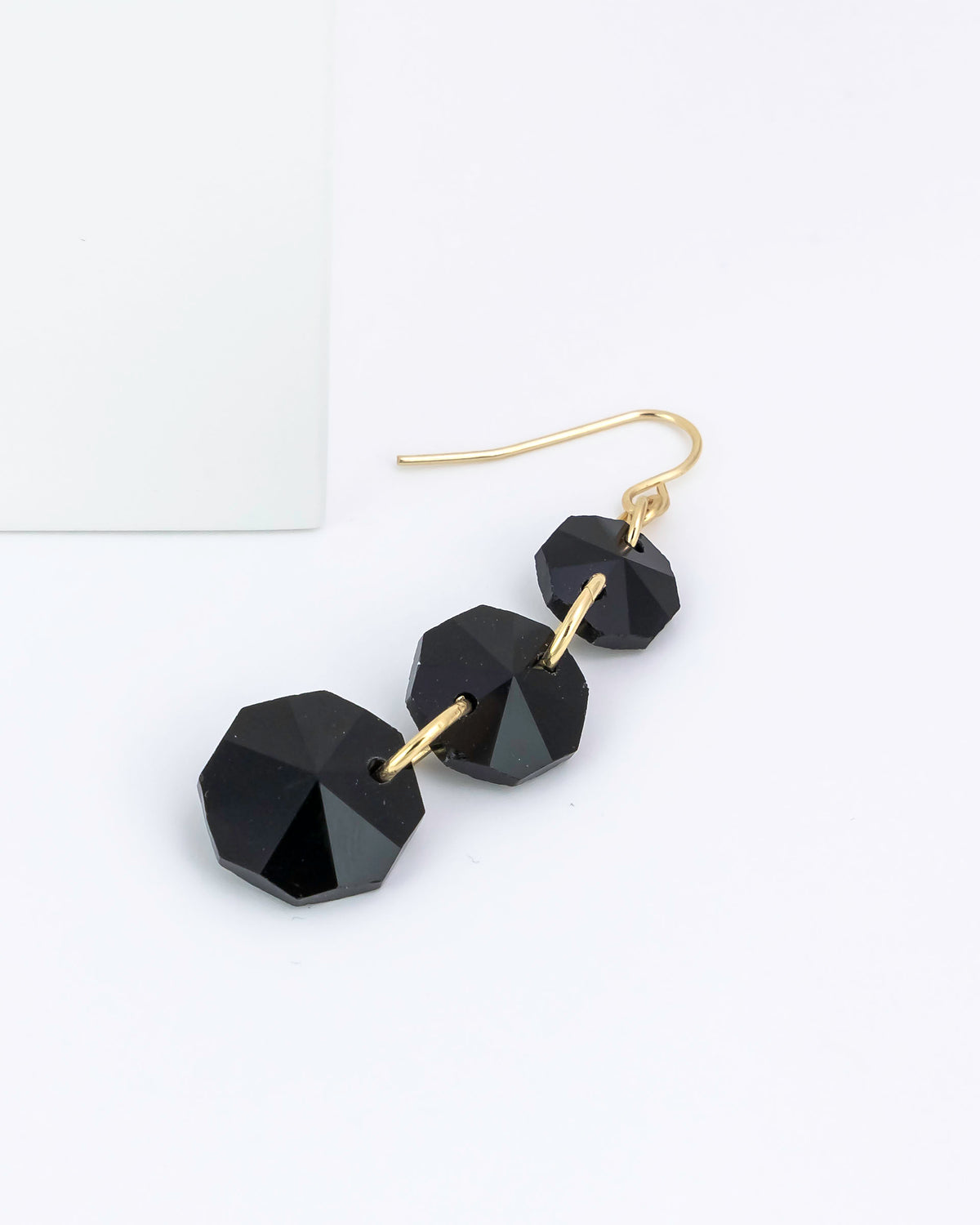 Dauplaise Jewelry - Black-Gold Galaxy Earrings
