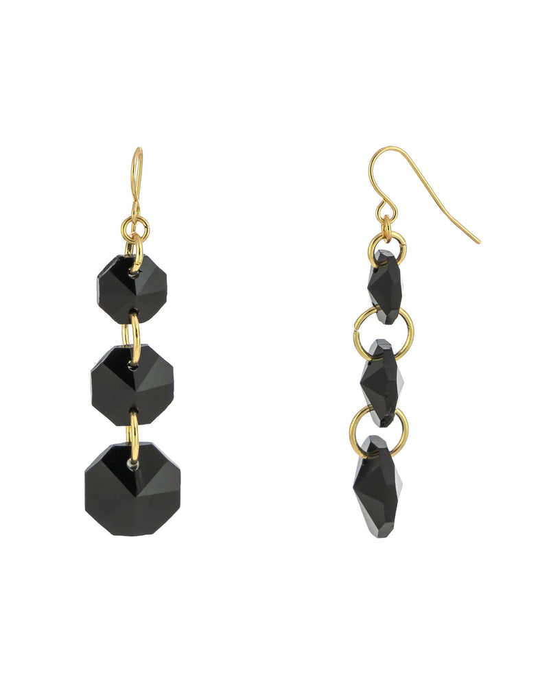 Dauplaise Jewelry - Black-Gold Galaxy Earrings