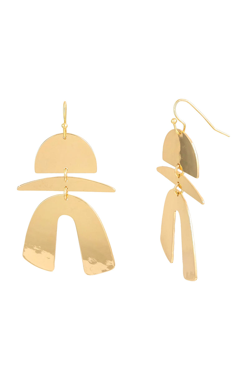 Dauplaise Jewelry - Dazzling Gold-tone Drop Earrings