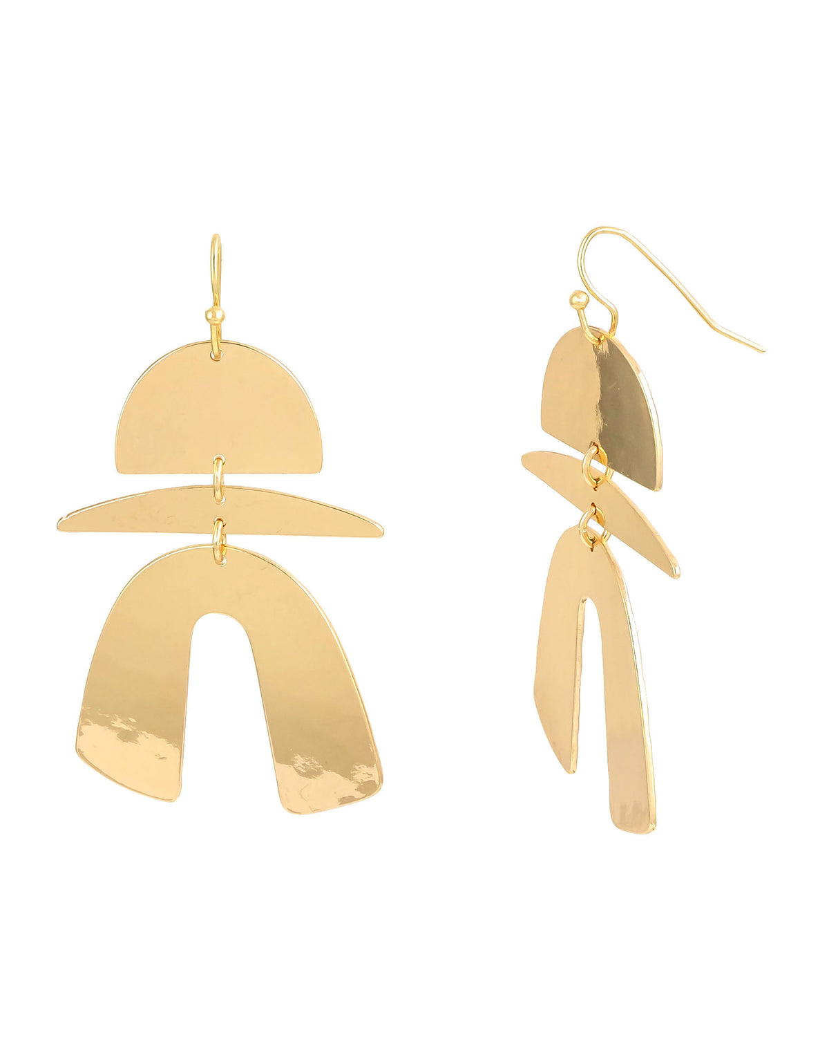 Dauplaise Jewelry - Dazzling Gold-tone Drop Earrings