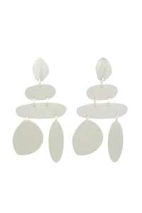 Dauplaise Jewelry - Striking Silver-tone Tiered Drop Earrings