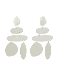 Dauplaise Jewelry - Striking Silver-tone Tiered Drop Earrings