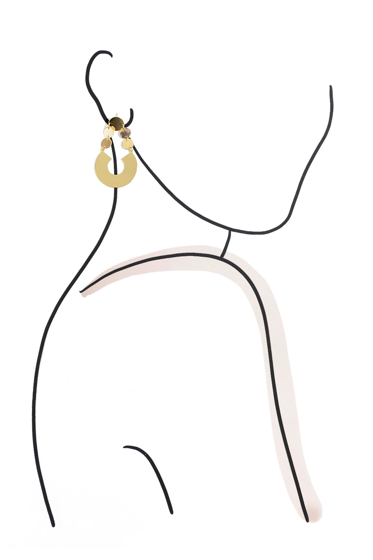 Dauplaise Jewelry - Golden Orb Drop Earrings