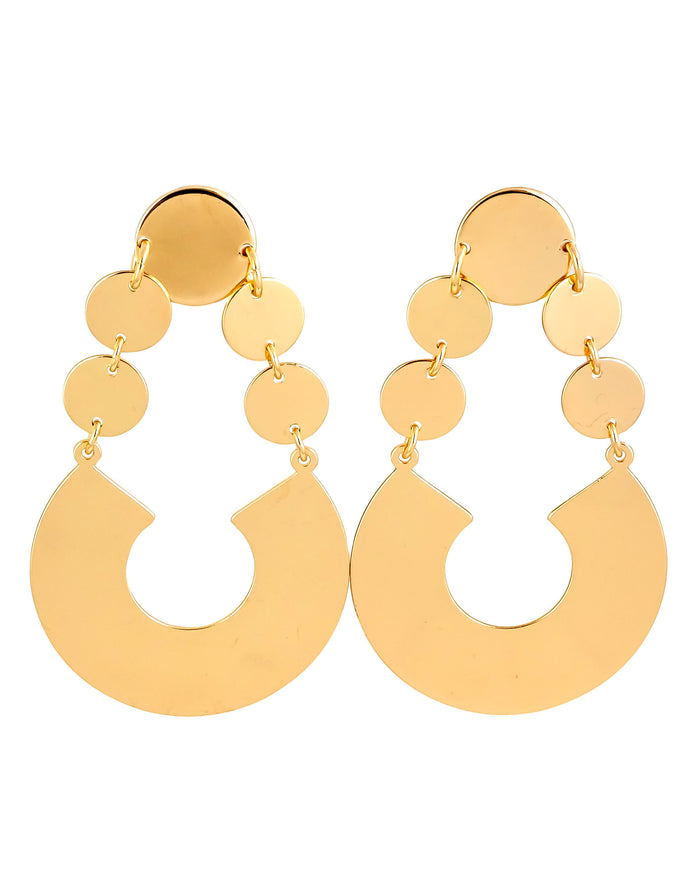 Dauplaise Jewelry - Golden Orb Drop Earrings