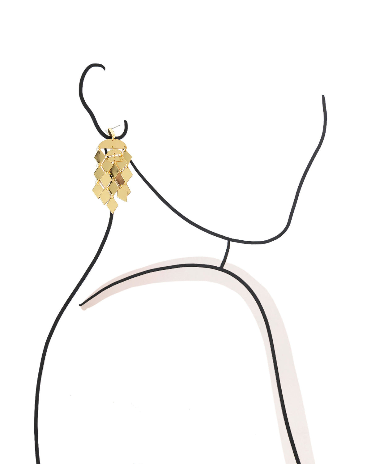 Dauplaise Jewelry - Lustrous Gold Drape Earrings