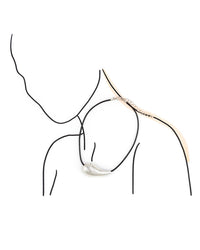 Minimalist necklace on a model outline