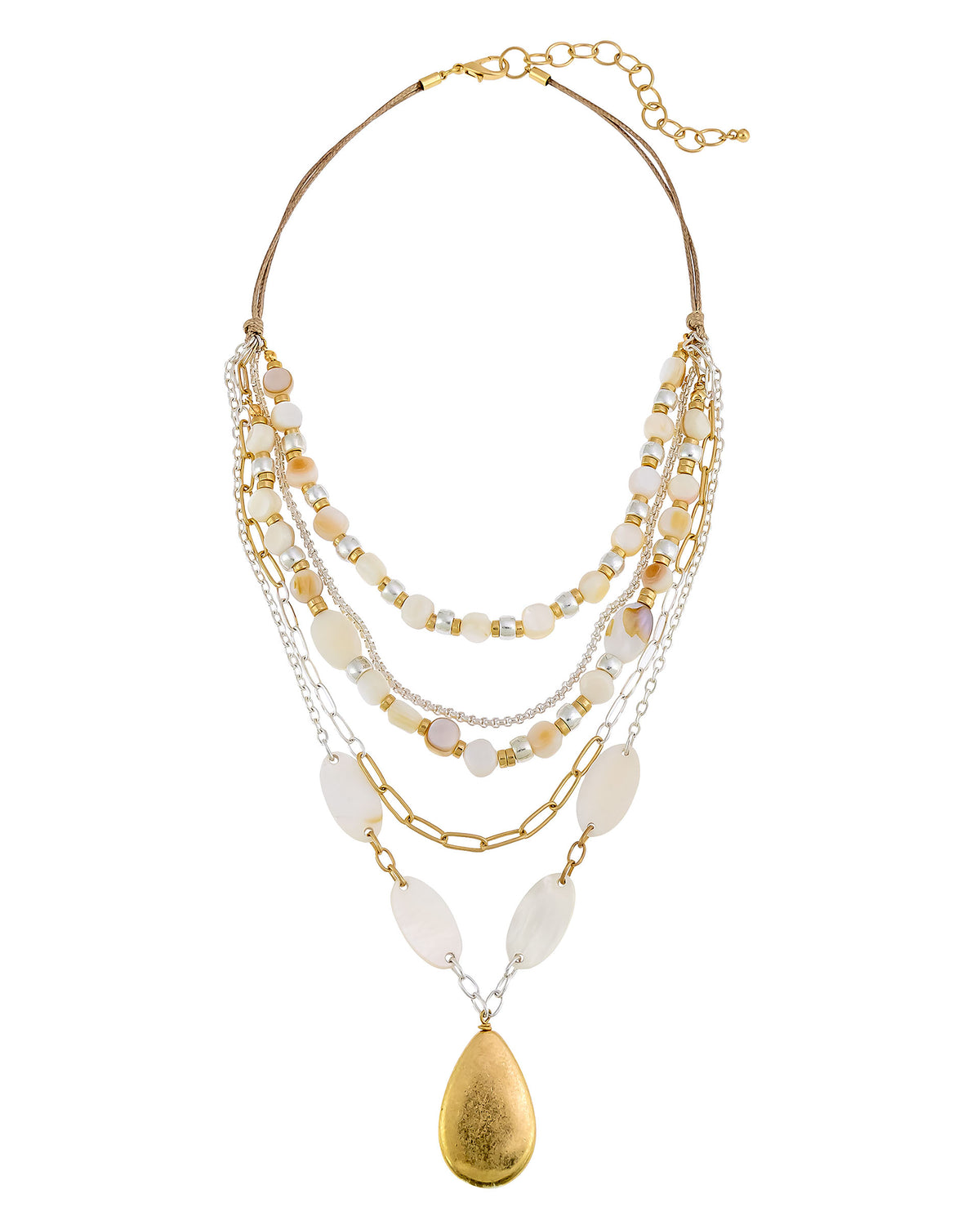 Dauplaise Jewelry - Gilded Elegance Swag Teardrop Necklace