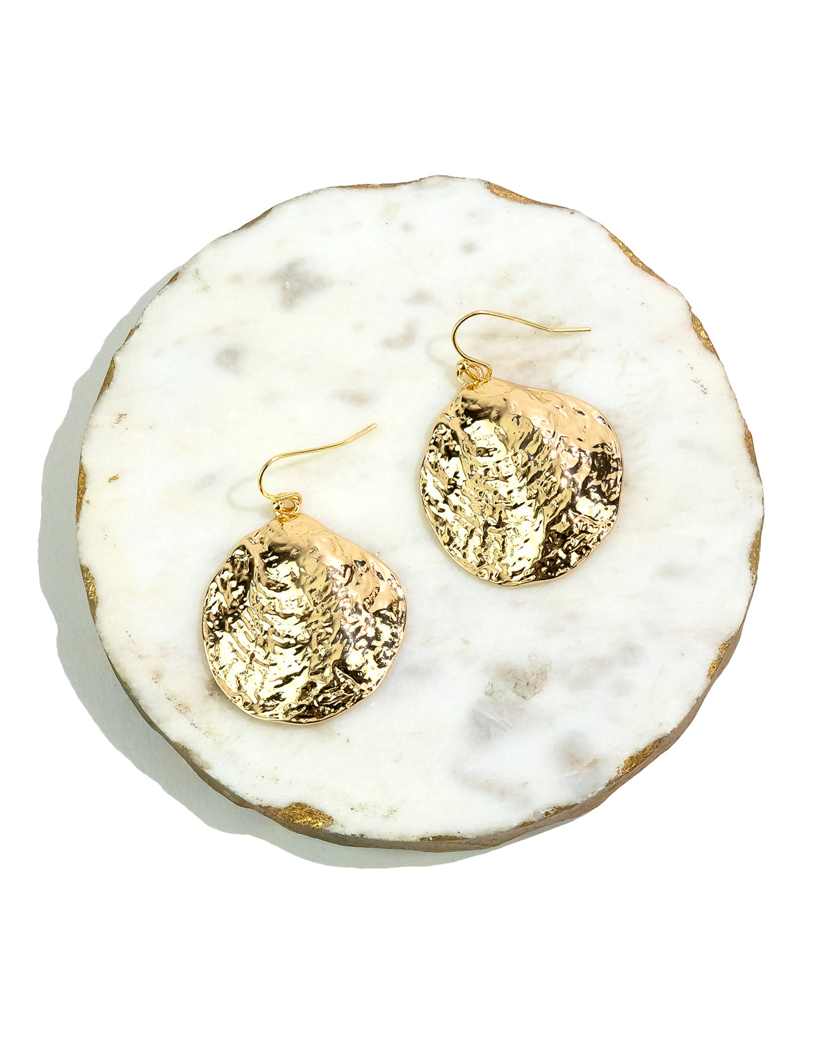 Oceanic Glow Gold Shell Earrings