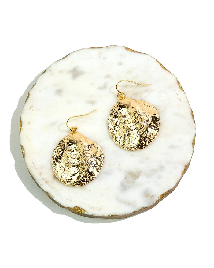 Dauplaise Jewelry - Oceanic Glow Gold Shell Earrings