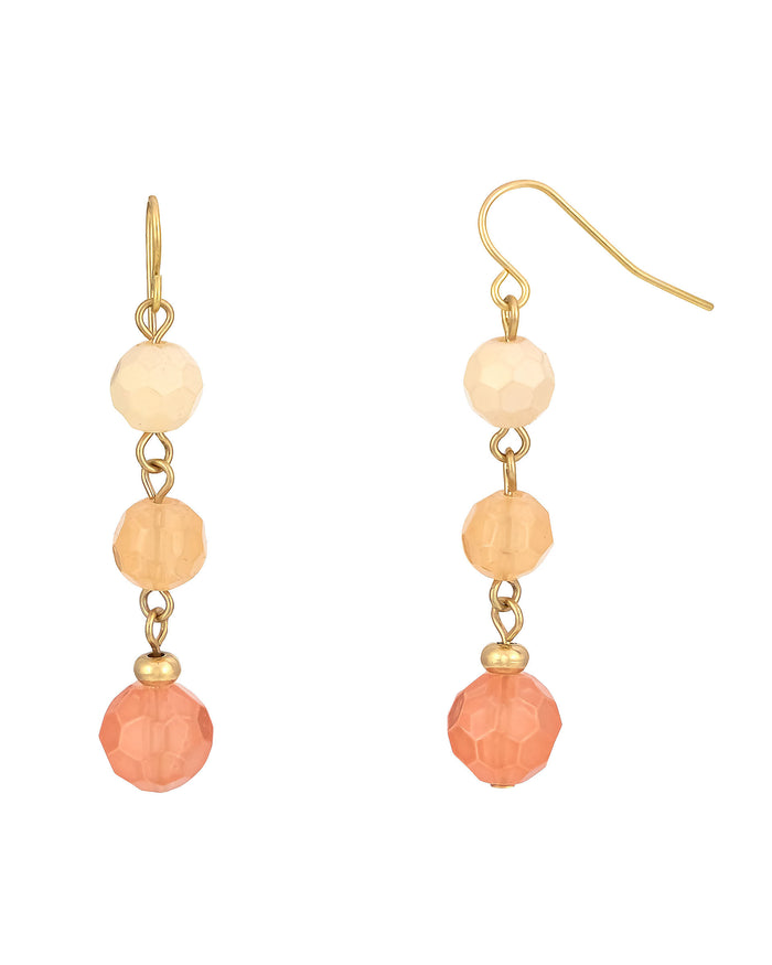 Dauplaise Jewelry - Coral Sunset Ombre Drop Earrings