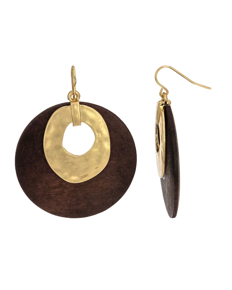 Golden Grove Drops displayed on white background – Dauplaise Jewelry