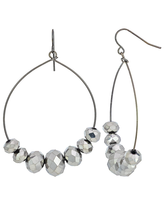 Lunar Facet Open Hoops